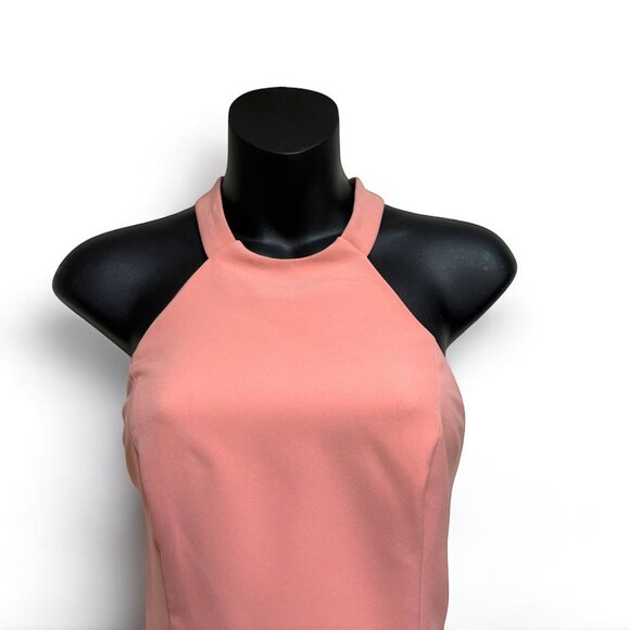 NBD Leo Salmon Polyester Blend Halter Mini Dress - Picture 2 of 8